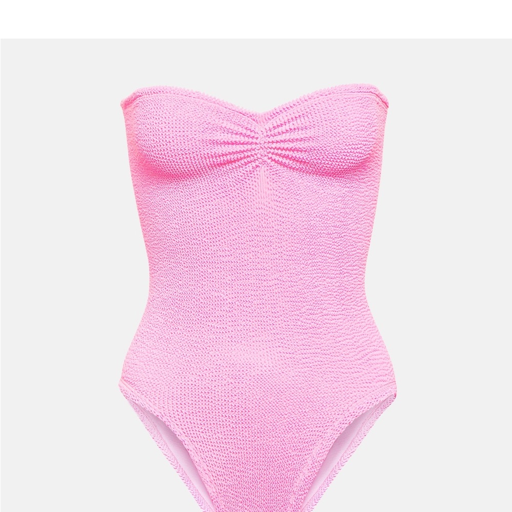 Hot pink Hunza G bandeau one piece